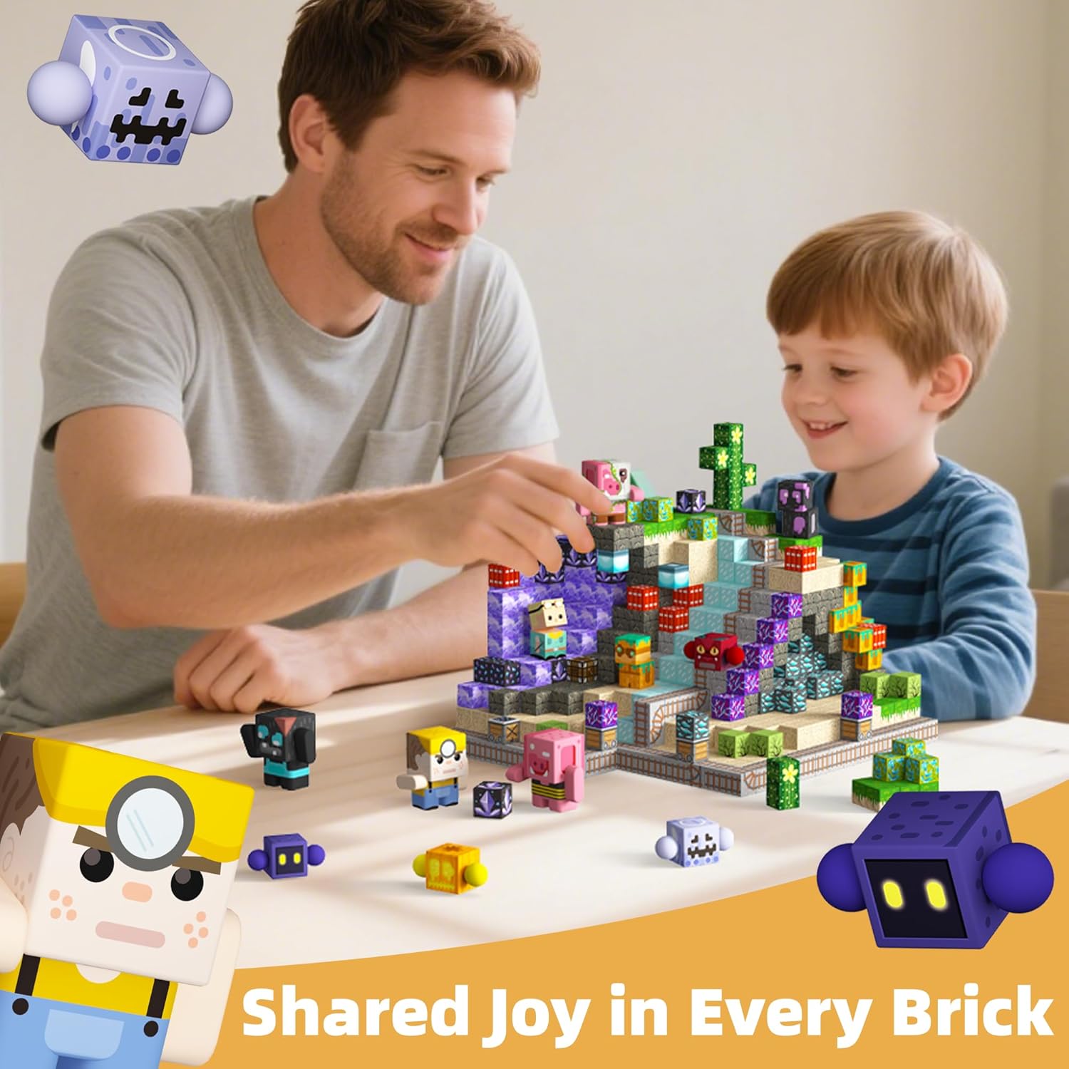 GobiDex 108pcs Magnetic Blocks with Action Figures, Interactive Role-Playing Magnetic Building Toy Set, Toddlers STEM Learning Gift for Christmas