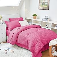 Vista 122 de HYMOKEGE Juego de edredón de sirsaca de 5 piezas, tamaño individual XL, color beige, cama de lujo en una bolsa para dormitorio, juego de ropa