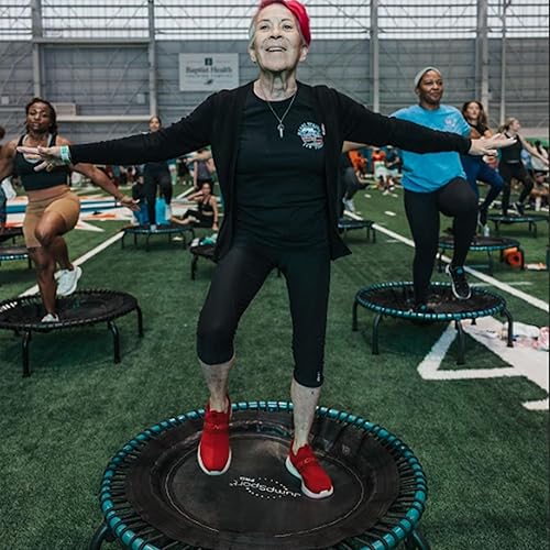 Miniatura 9 de JumpSport 350 PRO - Trampolín de fitness resistente para interiores, 39 pulgadas, 36 cordones elásticos EnduroLast de alta calidad, rebote