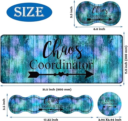 Miniatura 6 de Combo de alfombrilla de mouse 4 en 1, alfombrilla de mouse grande para juegos + soporte de muñeca para teclado + reposamuñecas de mouse + posavasos,