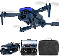 Karuisrc LED Kék Lámpás Drón 1080P HD Kamerával, Kezdőknek, Kefenélküli Motorral, 5GHz WiFi FPV Átvitel, 3D Flip, Magasságtartás, Cserélhető 1