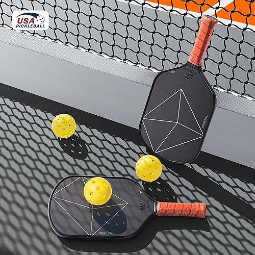 Miniatura 8 de Paleta de pickleball, pala ligera de carbono crudo y superficie de fibra de vidrio con núcleo de panal de polipropileno de 0.555 pulgadas (0.551
