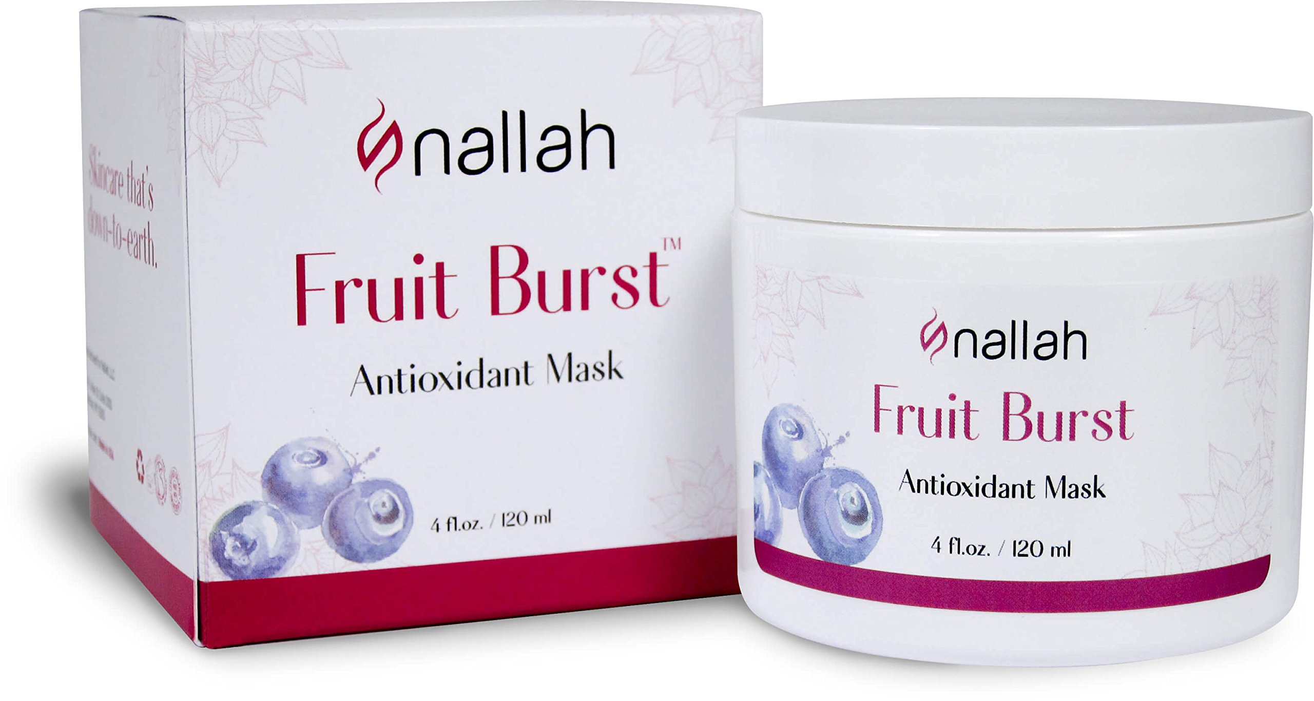 Nallah Antioxidant Mask, Anti Aging, Even Skin Tone, and More Radiant Complexion, Infused w/ Natural Plant and Fruit Extracts, 4 Ounce