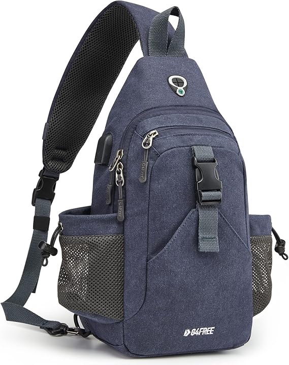 G4Free Sling Chest Bag Shoulder Backpack Crossbody Waterproof Canvas