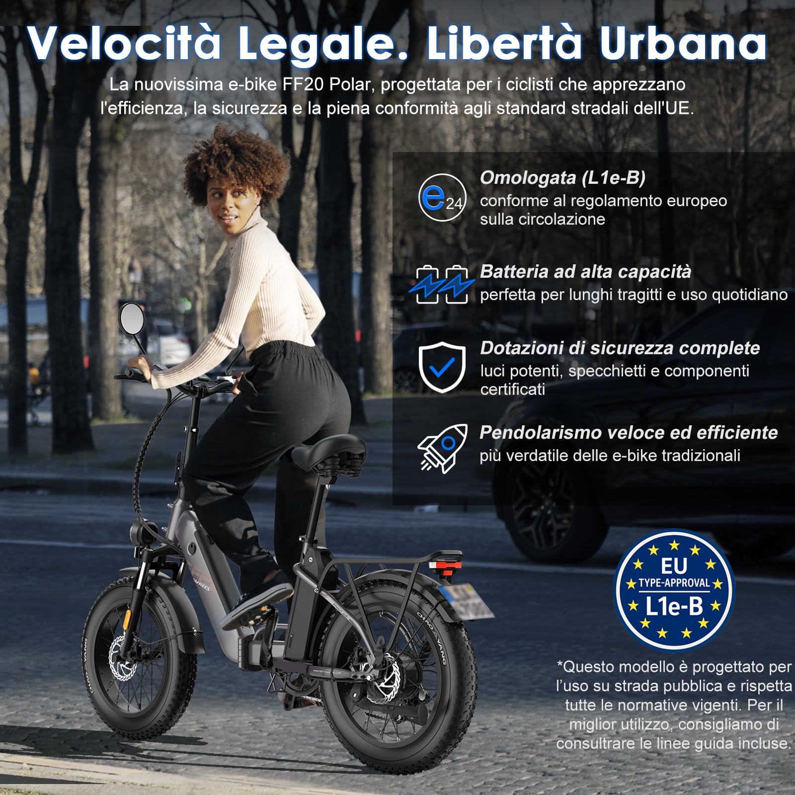 Fafrees Bici Elettrica Pieghevole Due Batterie 48V/12Ah×2 Bicicletta Elettrica, 20"×4.0 Fat Tire, Autonomia di 160km, Fat Bike Ebike per Adulti Uomo Donna, con Schermo LCD, Specchietti