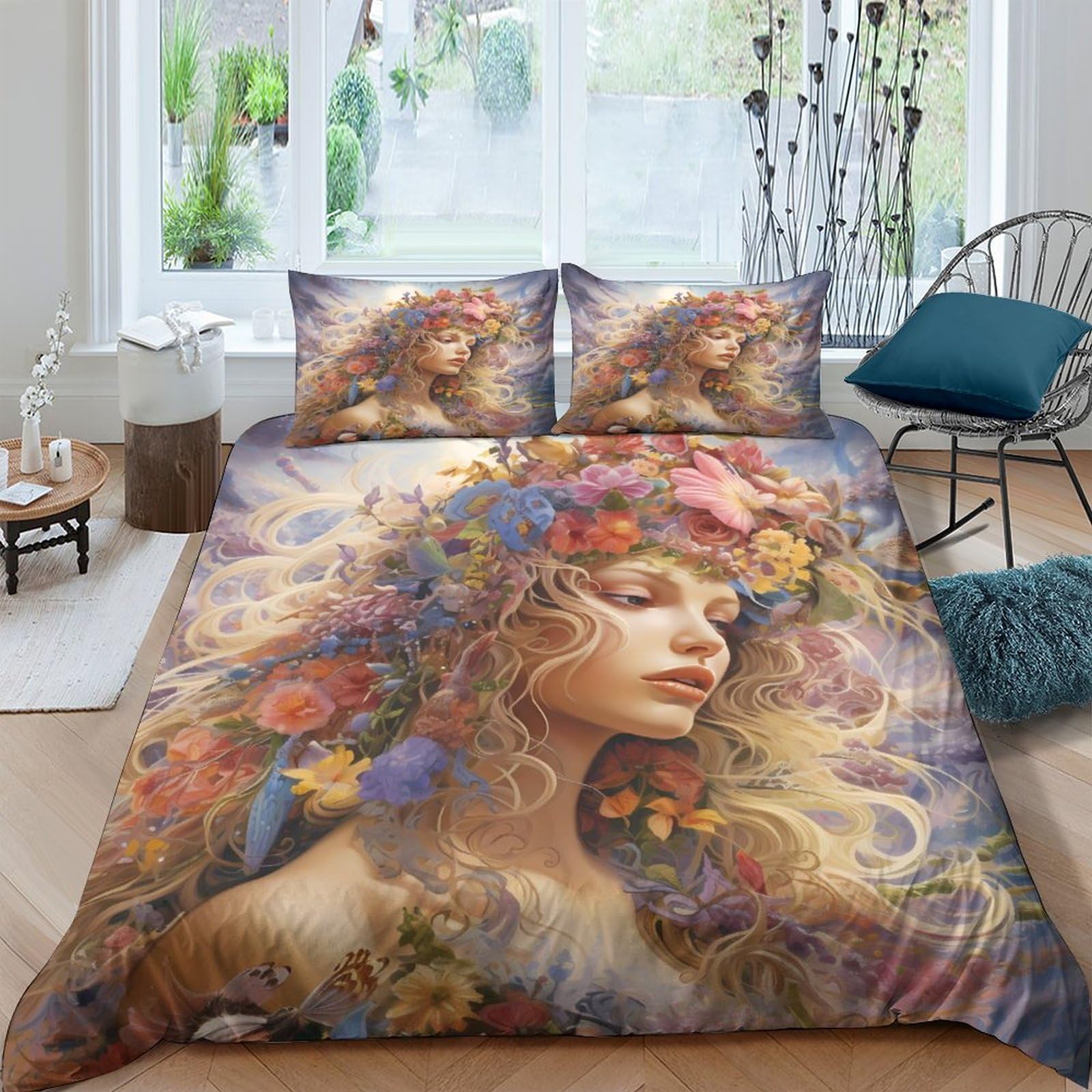 Linge de lit papillon 3D housse de couette microfibre 220x240cm avec fermeture éclair king