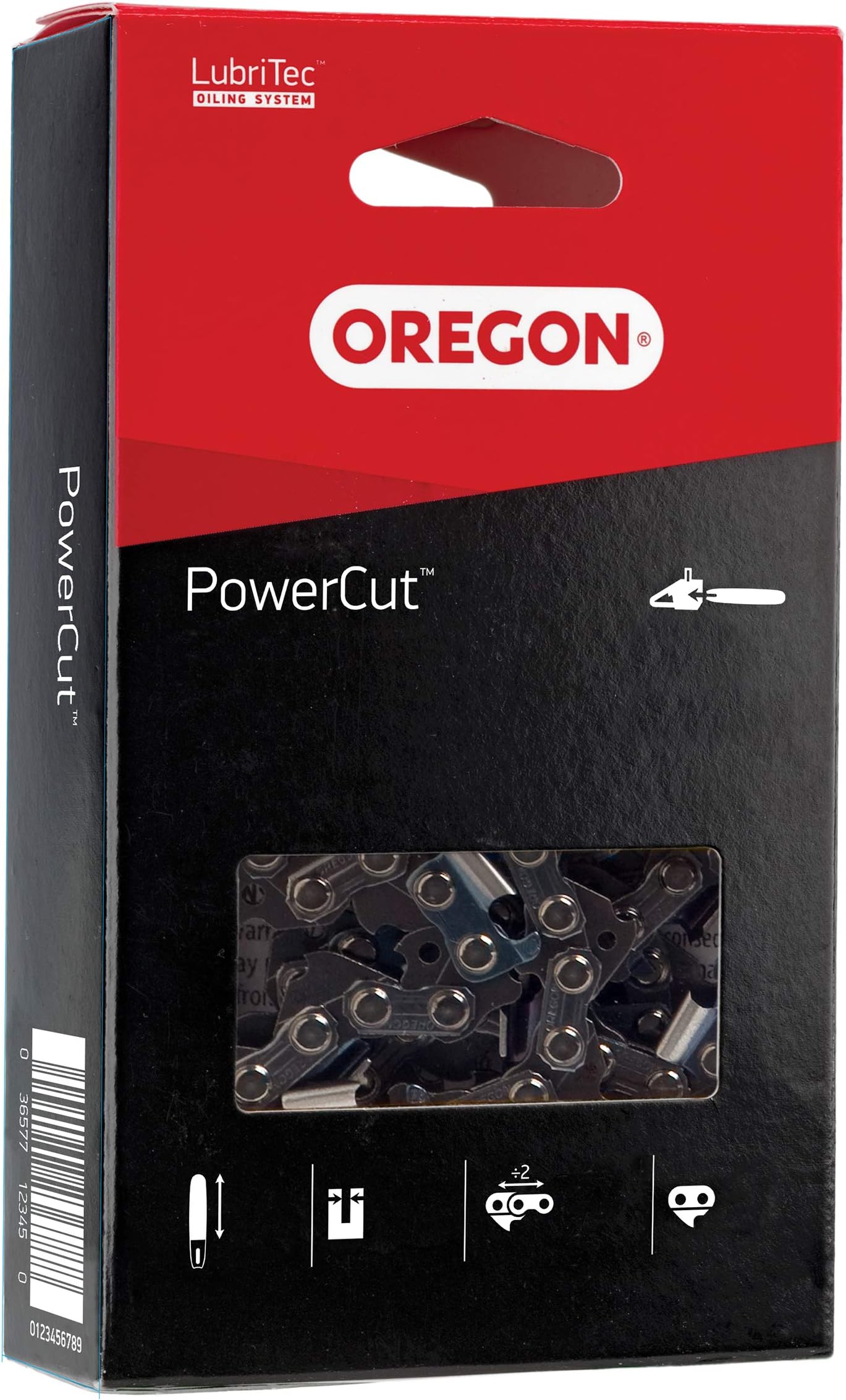 Oregon 72EXJ091G PowerCut 3/8" Skiptooth Saw Chain, 050" Gauge, 28 Inches, Silver