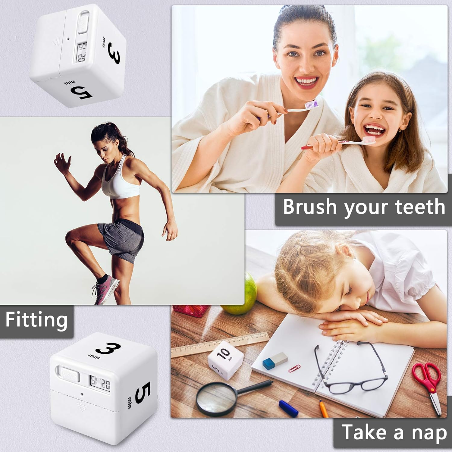 Buy 2 Pieces Cube Timers Gravity Sensor Flip Timer Kids Timer Workout