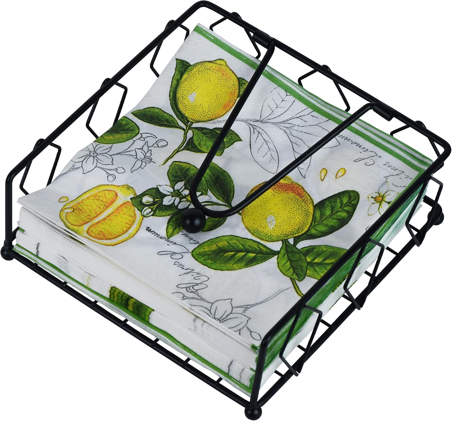 Funerom Metal Napkin Holder, 7x7 Inch, Modern Style Napkin Organizer Black
