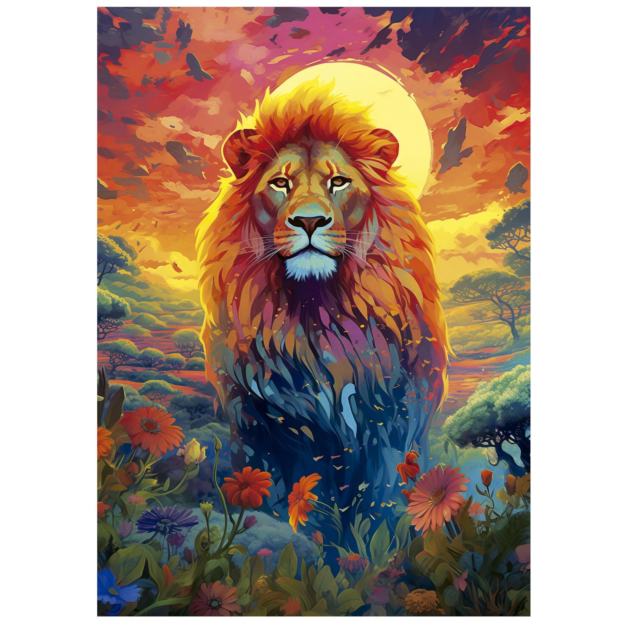 Educa - Puzzle de 500 Piezas para Adultos | Mirada Majestuosa del León. Incluye Pegamento Fix Puzzle. Medidas: 34 x 48 cm. A Partir de 11 años (20261)