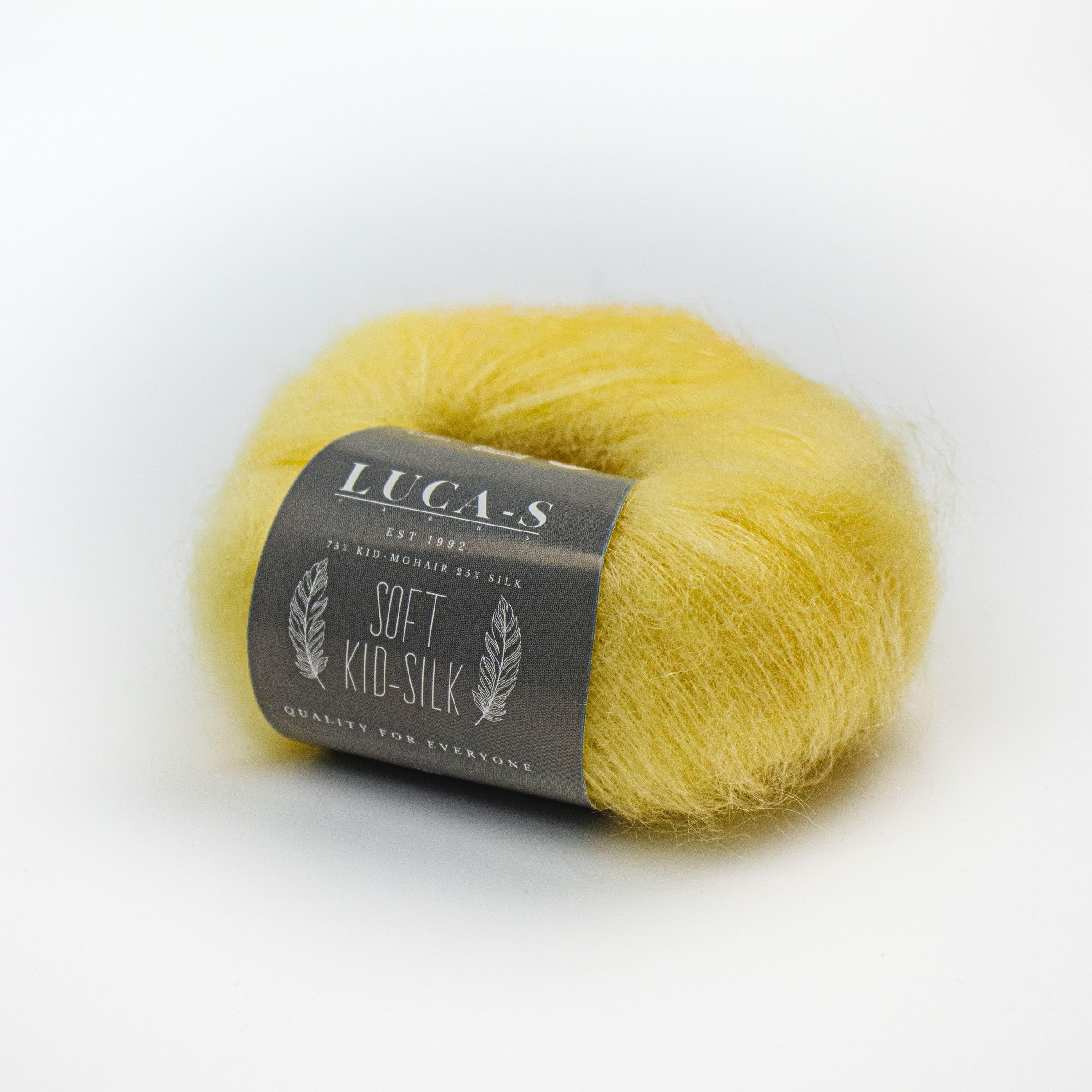 Set of 2 Soft Kid Mohair & Silk Yarn for Knitting & Crochet, 75% Mohair 25% Silk, 25g 210m