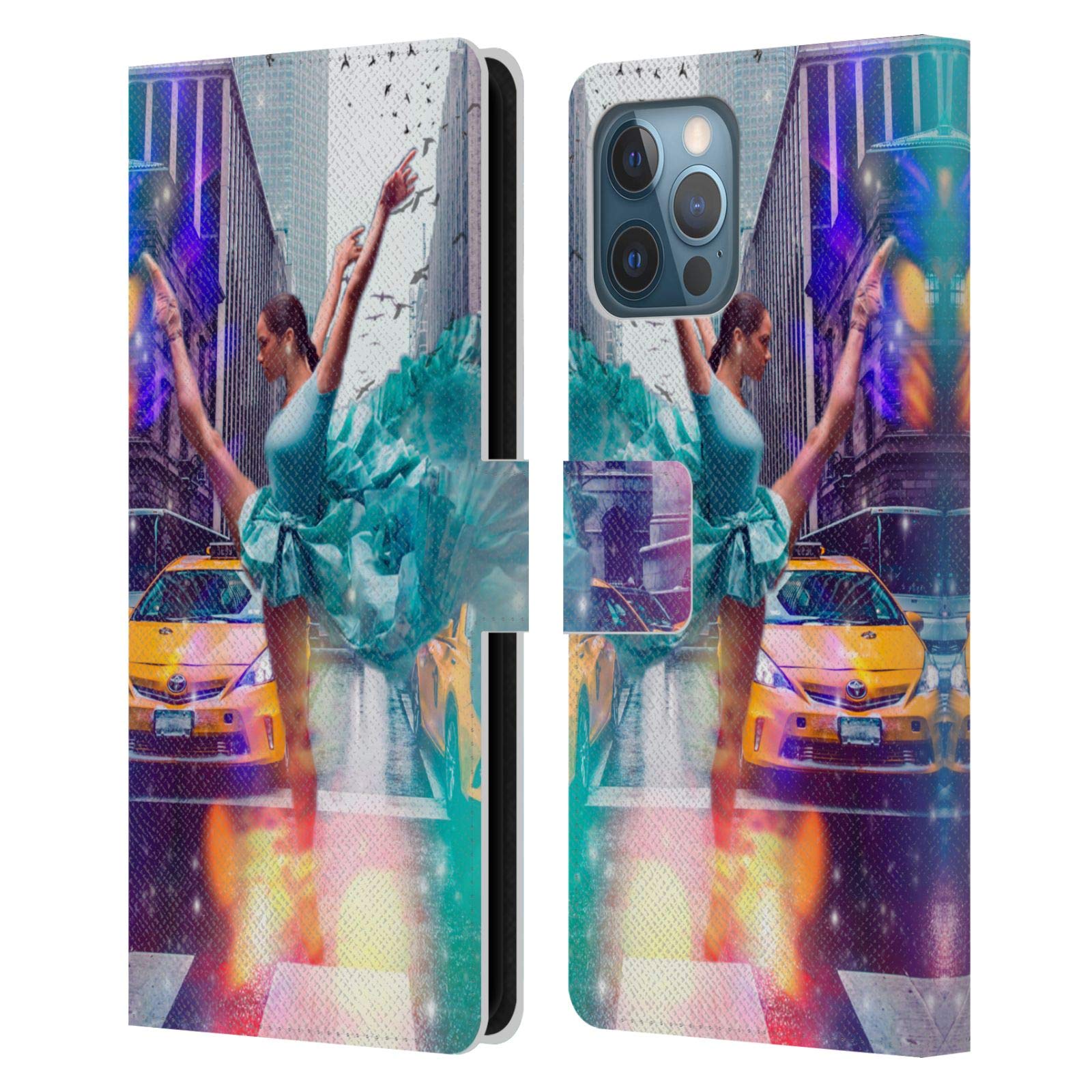 Funda de piel tipo libro iPhone 12 Pro Max con diseño de ballet urbano 7