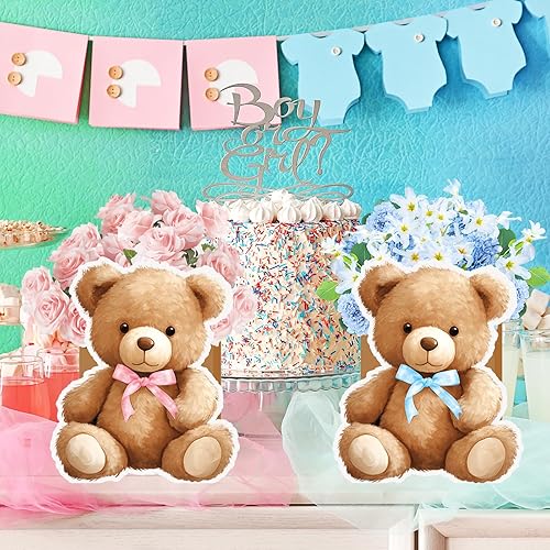 Miniatura 6 de JarThenaAMCS 12 cajas de flores 3D para baby shower, arco rosa, azul, oso, decoración para cumpleaños, revelación de género, fiesta, centros de mesa