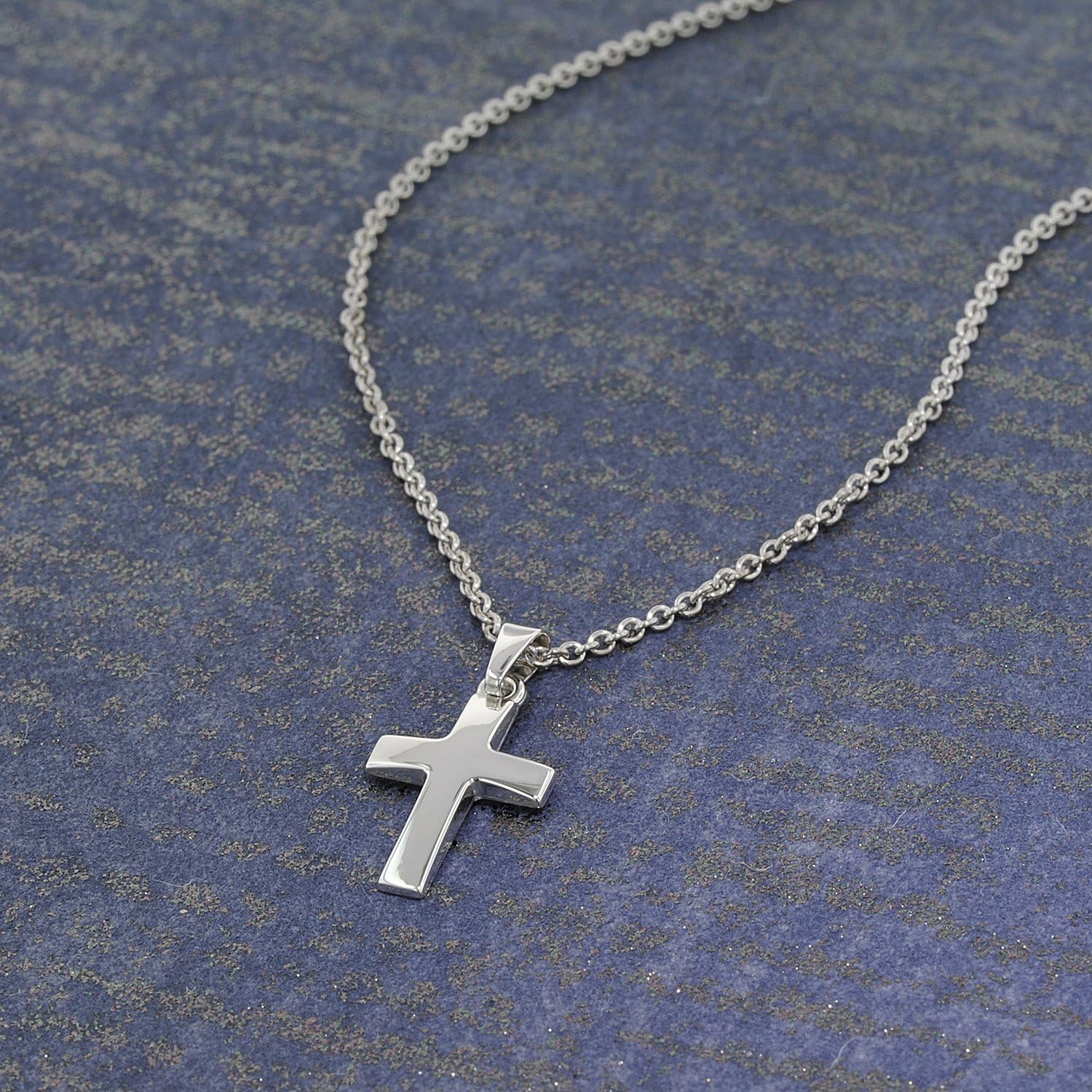 trendor Kreuz-Anhänger für Kinder Weißgold 333 + Silberkette 75691