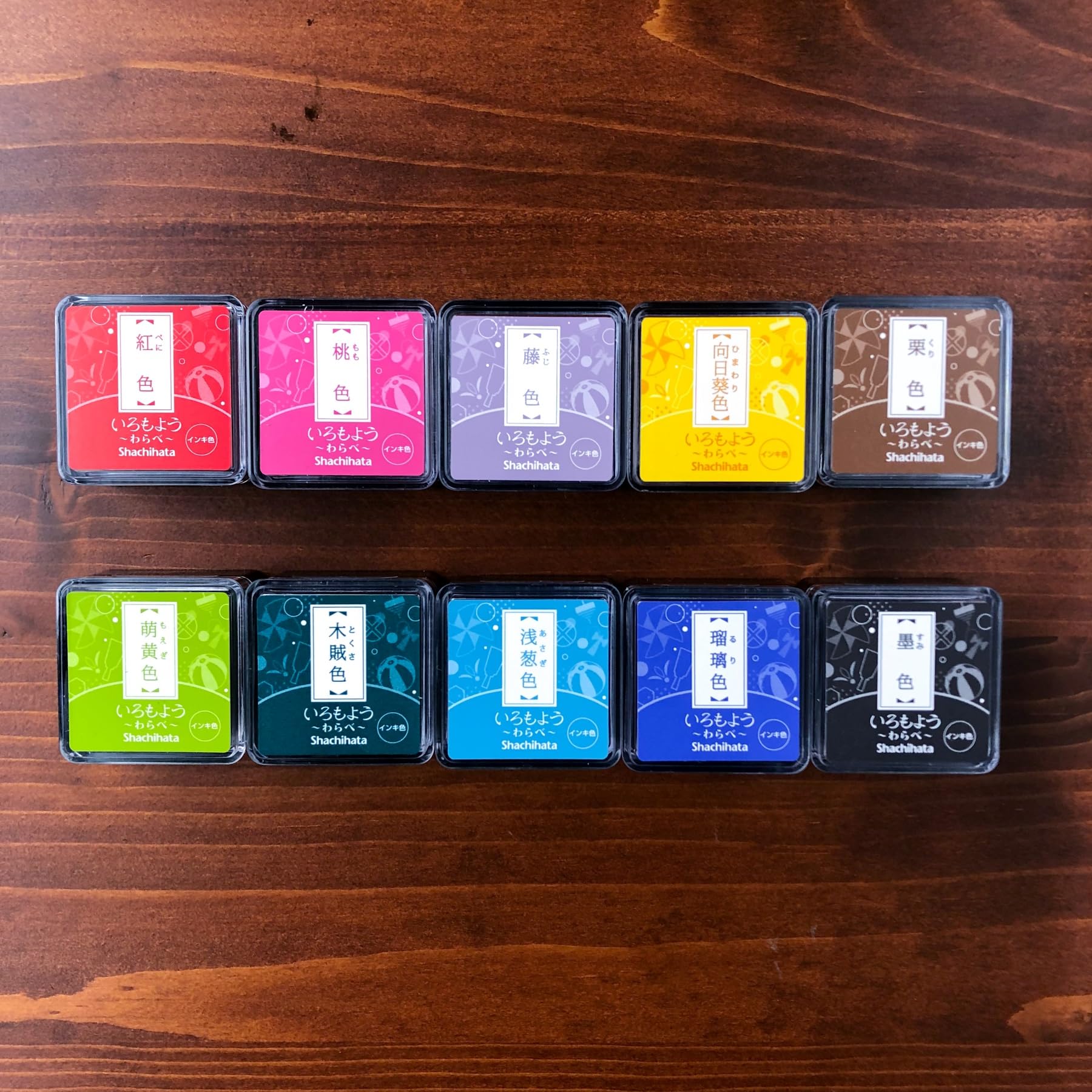 Amazon.co.jp: いろもよう わらべ ミニ 10色セット スタンプ台 インク  