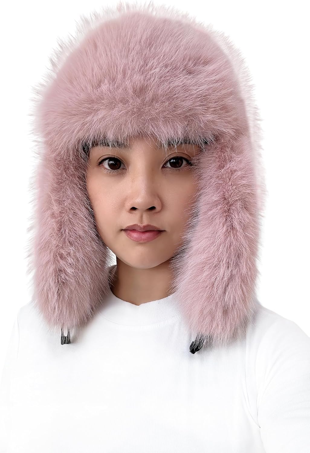 Lina & Lily Winter Trapper Hoeden met Oorkleppen voor Mannen Vrouwen Zacht Warm Pluche, Wit, one size