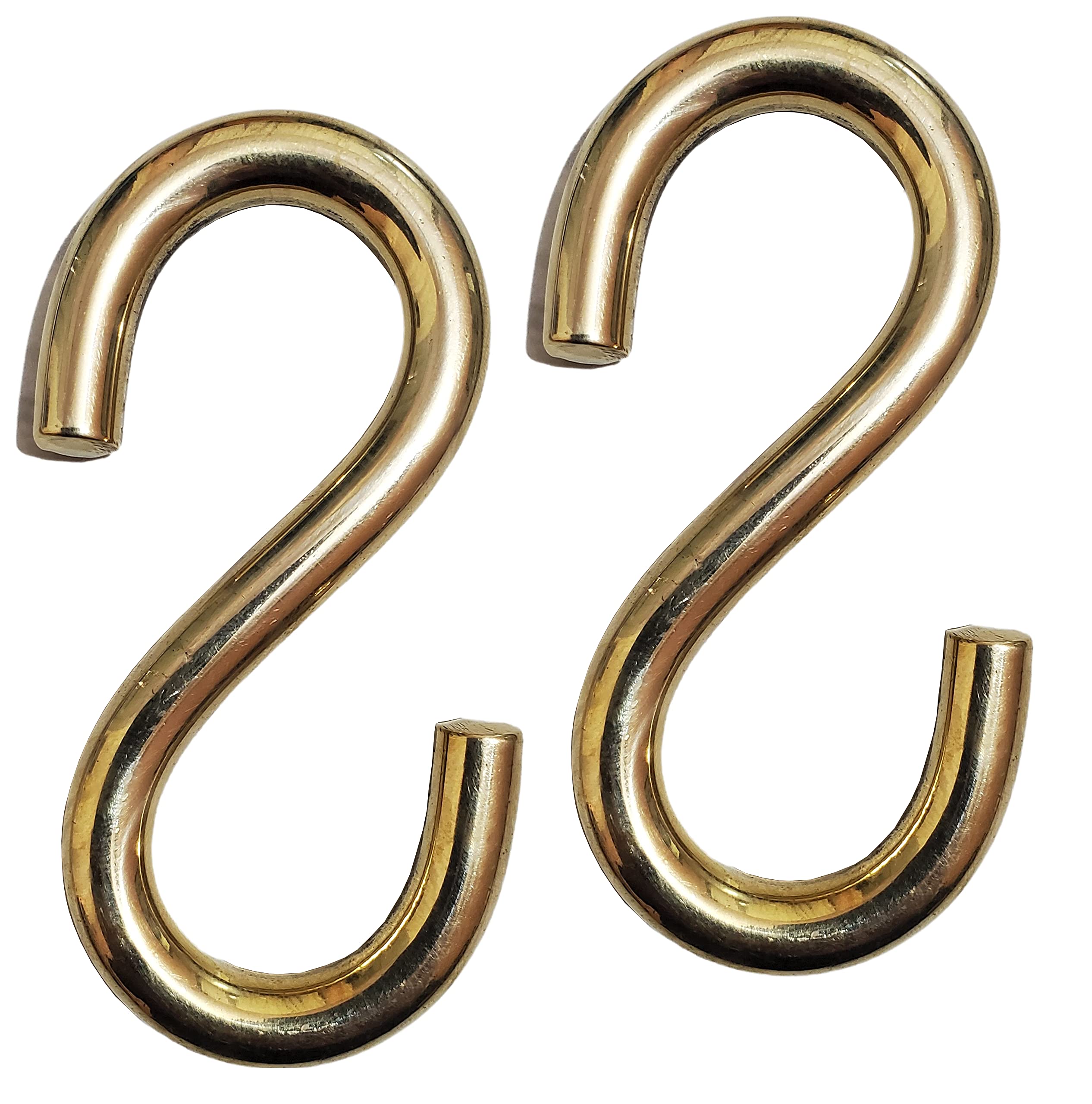 Pure Source India Brass S Hook, Heavy Duty - 2 Pieces