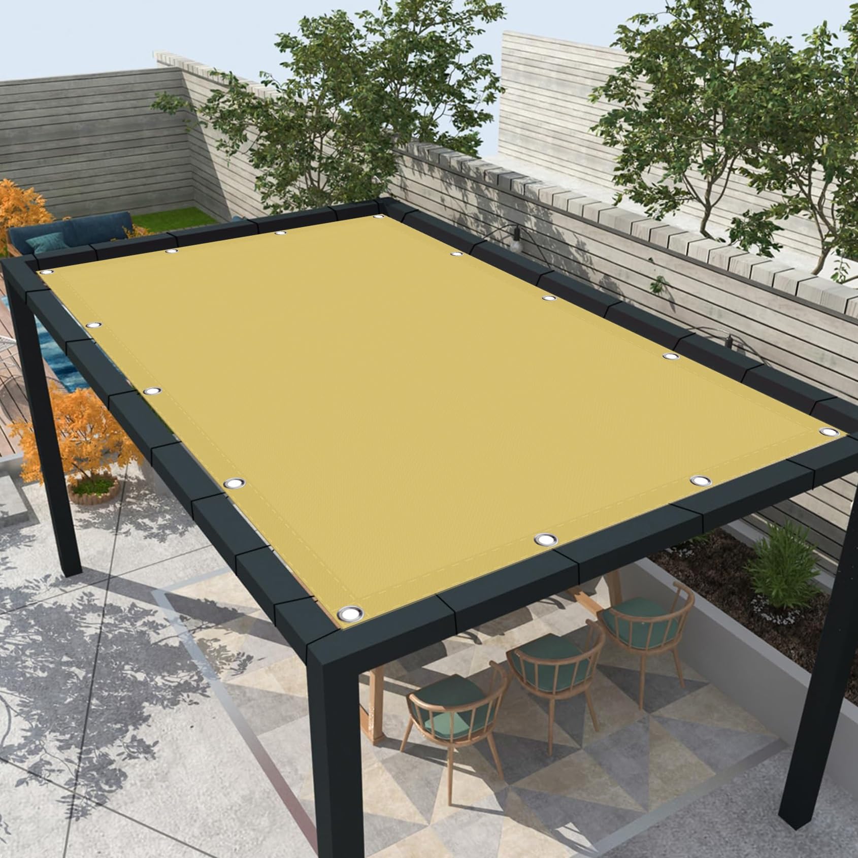 Toldo De Sombra Rectangular Sekey 2x3m - Tela HDPE Transpirable, Protección UV 95%, Resistente Al Viento, Para Jardín Y Terraza