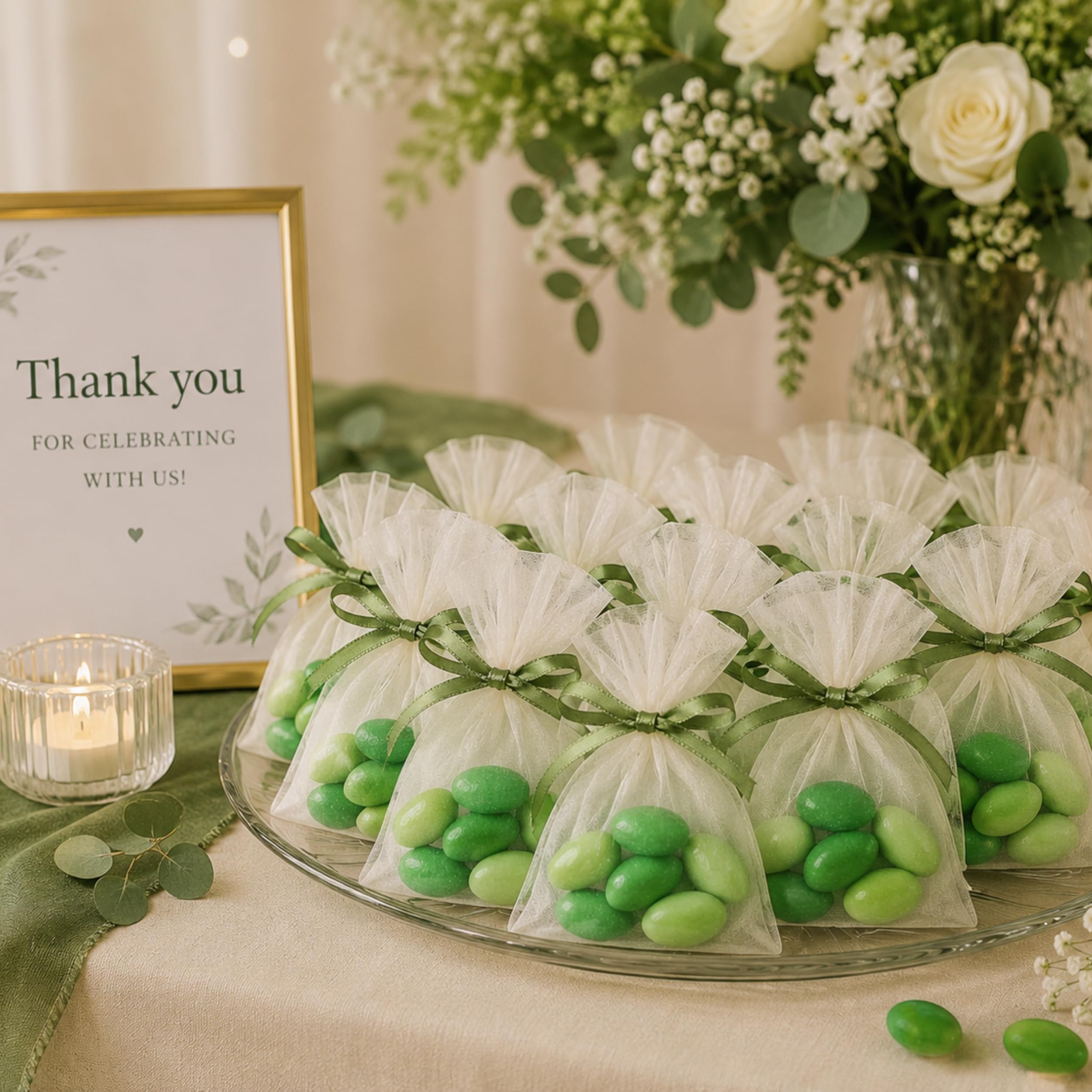 EinsSein 1kg Dragees amandes au chocolat Mélange de saveurs Mix vert brillant | ca. 160 pièce Dragées Mariage Baptême Communion Célébrer Fête Candybar | cadeaux d’invités | Amandes | Badem sekeri