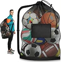 Tavirela Extra Large Mesh Ball Bag - Holds 12 Soccer Balls, Heavy Duty Drawstring for Basketball, Volleyball, Coaches Gear Storage