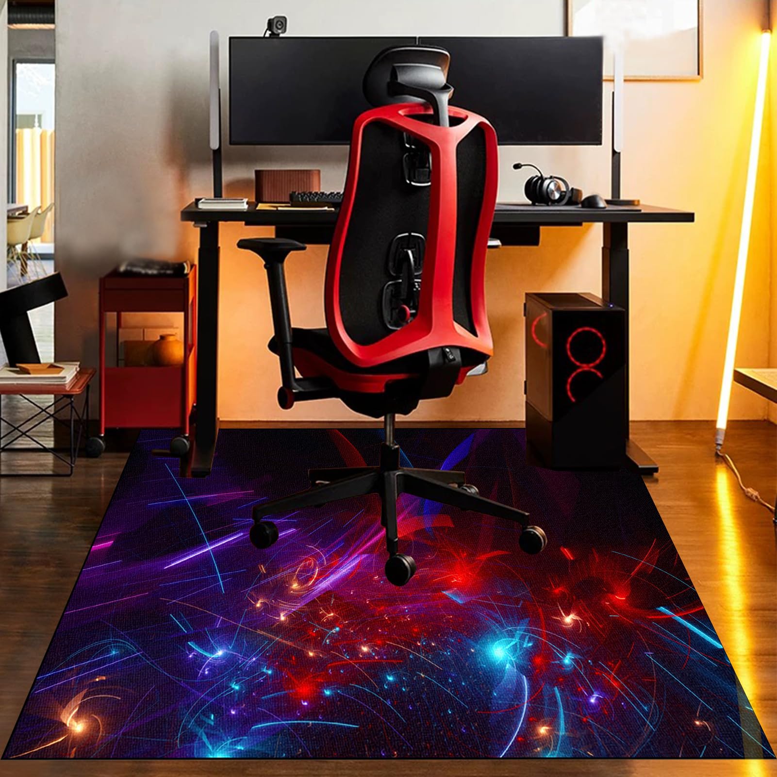 Alfombra Silla Gaming Protector Suelo Silla Ruedas Alfombra Silla Escritorio Antideslizante Alfombra Oficina para Silla con Ruedas Alfombra Protectora Suelo Silla Alfombra Gamer 130 x 150 cm