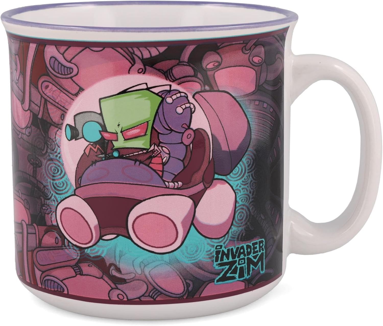 Silver Buffalo Invader Zim Voot Cruiser Ceramic Camper Mug | Large Coffee Cup For Tea, Cocoa, Beverages | Holds 20 Ounces