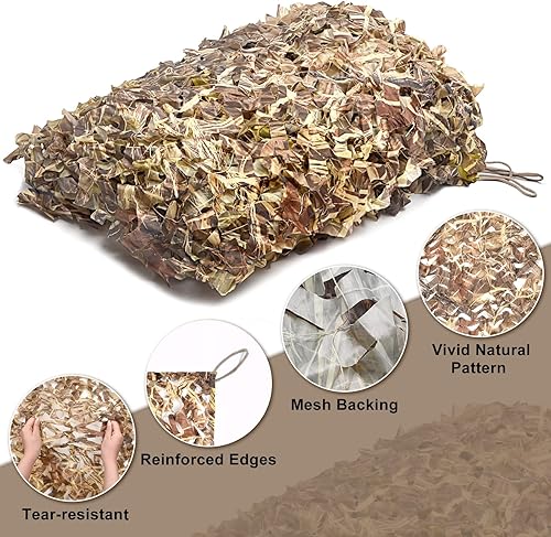 Miniatura 10 de FLYEGO Red de camuflaje de camuflaje para caza, ciega, red de camuflaje, excedente militar para fotografía, decoración de fiesta, fotografía,