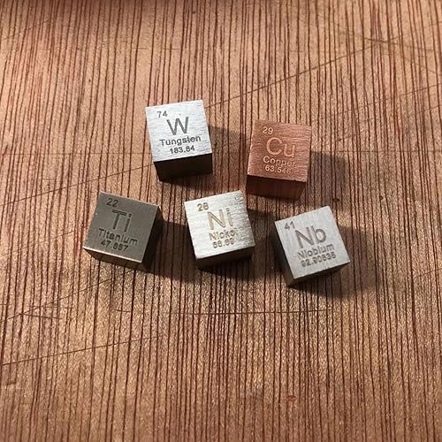 Miniatura 7 de Element Cube - Juego de cubos de densidad de 0.394 pulgadas, cobre, carbono, zinc, titanio, aluminio, bismuto puro, hasta el 99.99% para colección