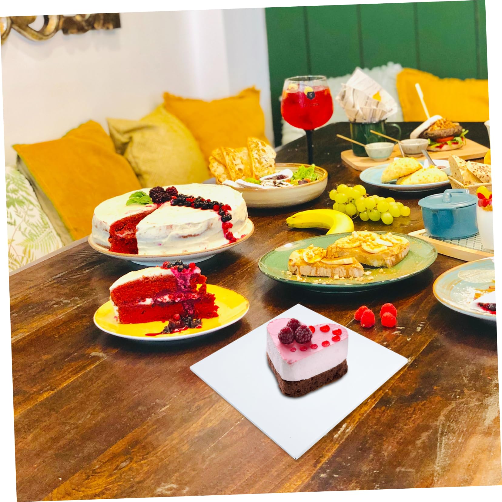 Cabilock Plateau Séparateur à Gâteau Blanc Épaissi en Papier, Lot de 10 | Format Carré, pour Mousse et Desserts, Usage Pâtisserie, Présentation Soignée, Accessoires Pâtisserie
