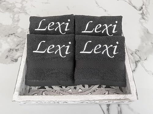 Miniatura 10 de Juego de toallas bordadas personalizadas para cuerpo y cara. Paños de maquillaje bordados 100% algodón suave. Limpieza facial y corporal, juego de