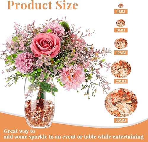 Miniatura 2 de 800 piezas de cristal de dispersión de mesa de boda de varios tamaños, jarrón de diamantes de plástico, centro de mesa de fiesta para rellenos de