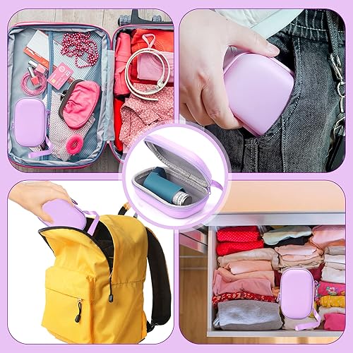 Miniatura 10 de Funda de viaje rígida para nebulizador portátilinhalador de asma, espaciador inhalador para adultos y niños, funda de transporte con cuerda cruzada