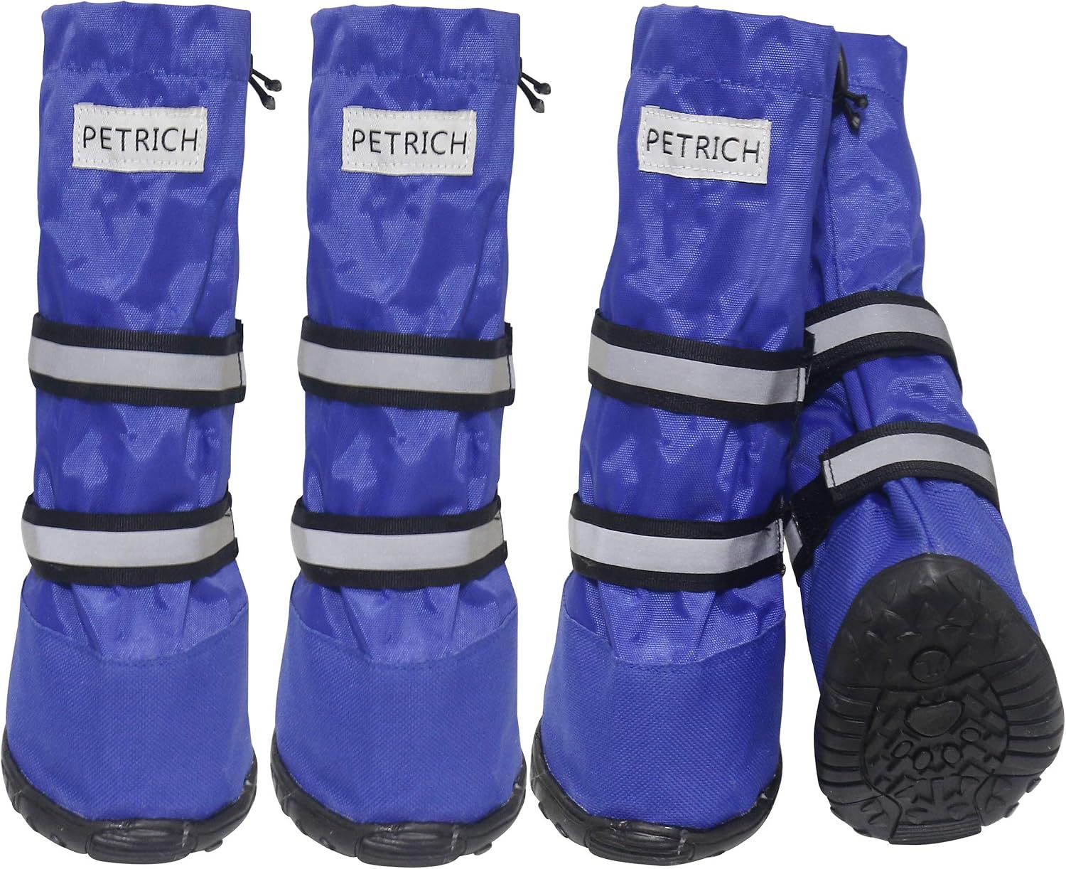 GLE2016 Dog Boots Waterproof Shoes Snow Shoes with Reflective Rugged Anti-Slip Sole,Warm Lining Nonslip Rubber Sole for Snow Winter, 2 Pairs