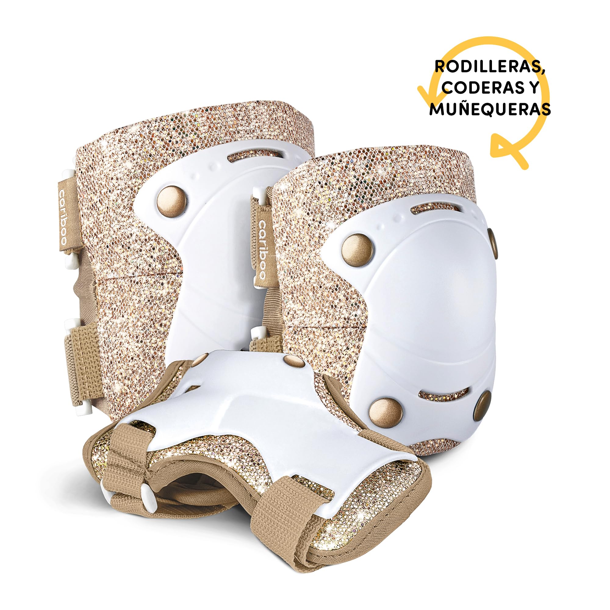 Cariboo Patines para Niños - Ajustables - para Principiantes - Set con Protectores de Rodillas, Codos y Muñecas - Ballerina