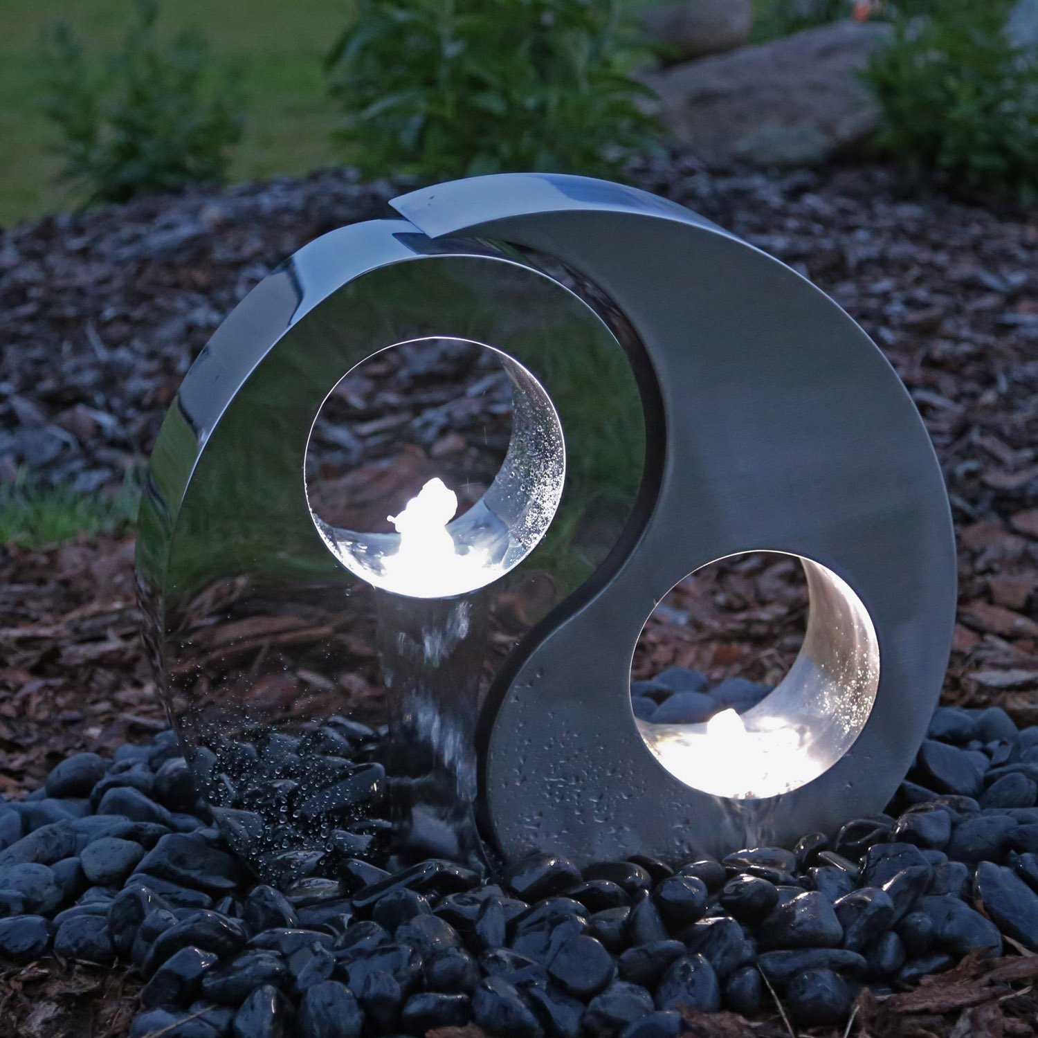 Cascade Décorative En Acier Inoxydable 60 Cm - Pour Bassin Ou Mur, Raccord 1 1/2", Débit 7 M³/h