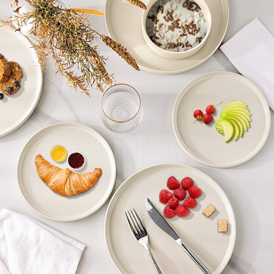 3つ組ボウル　モノトーンセット Amazon.com | GBHOME Ceramic Dinnerware Sets for 4, 12 Pieces