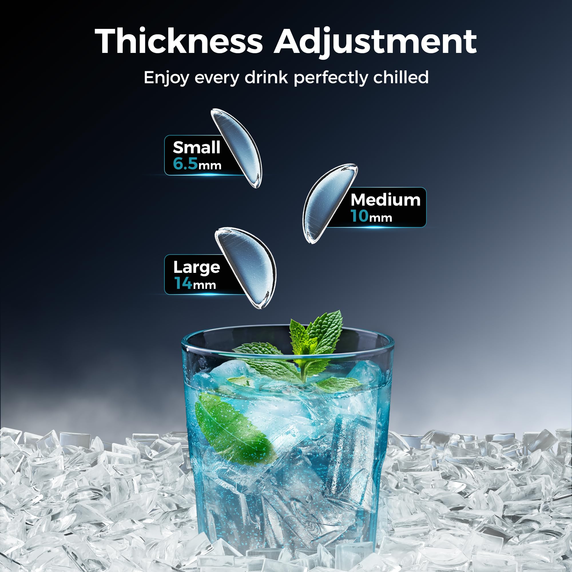 EUHOMY Crescent Ice Makers Countertop, 35Lbs/24H, 16Pcs in 12Mins, Auto Deep Cleaning, Timer, Portable Crescent Ice Maker Countertop with Crystal-Clear Ice Cubes for Home/Office/Party: Black 35LBS/Day