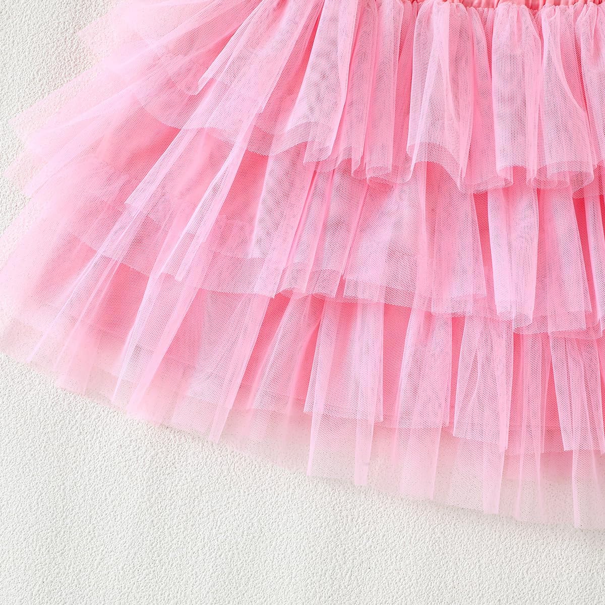 LYSMuch 12M-9Y Tutu Skirt for Baby Girl Toddler 6 Layered Tulle Skirts