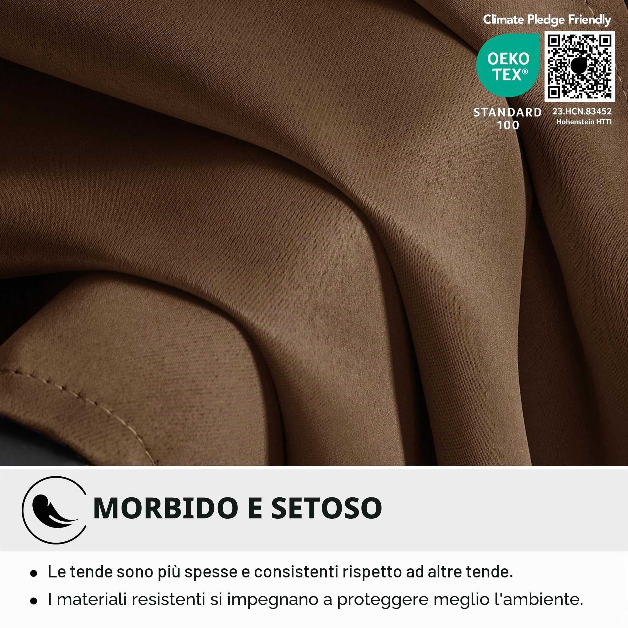 Deconovo Tende Oscuranti per Interni, 2 Pannelli, 140x280 cm, Marrone | Termiche Isolanti Caldo e Freddo, Attenuano i Rumori, Moderne ed Eleganti con Occhielli, per Camera e Soggiorno