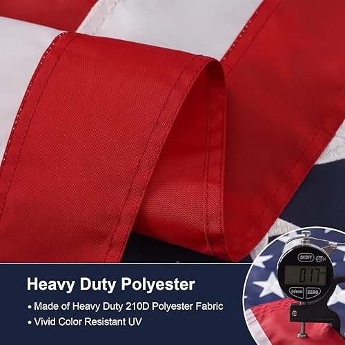 Miniatura 6 de Bandera estadounidense de 5 x 8 pies para exteriores, fabricada en Estados Unidos, banderas estadounidenses de poliéster resistente con estrellas