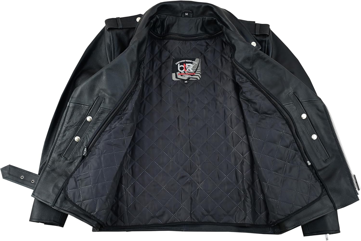 Men's Motorcycle Brando Leather Jacket 100% Cowhide Distressed Zip Up Leather Side Lacing Motorbike Jackets - Image 5