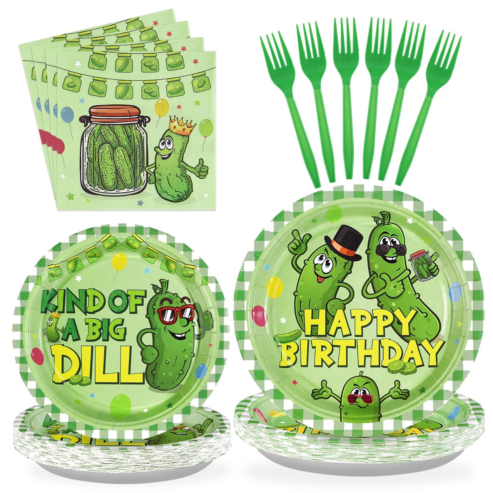 Grencian 96Pcs Pickle Birthday Party Decorations, Serves 24