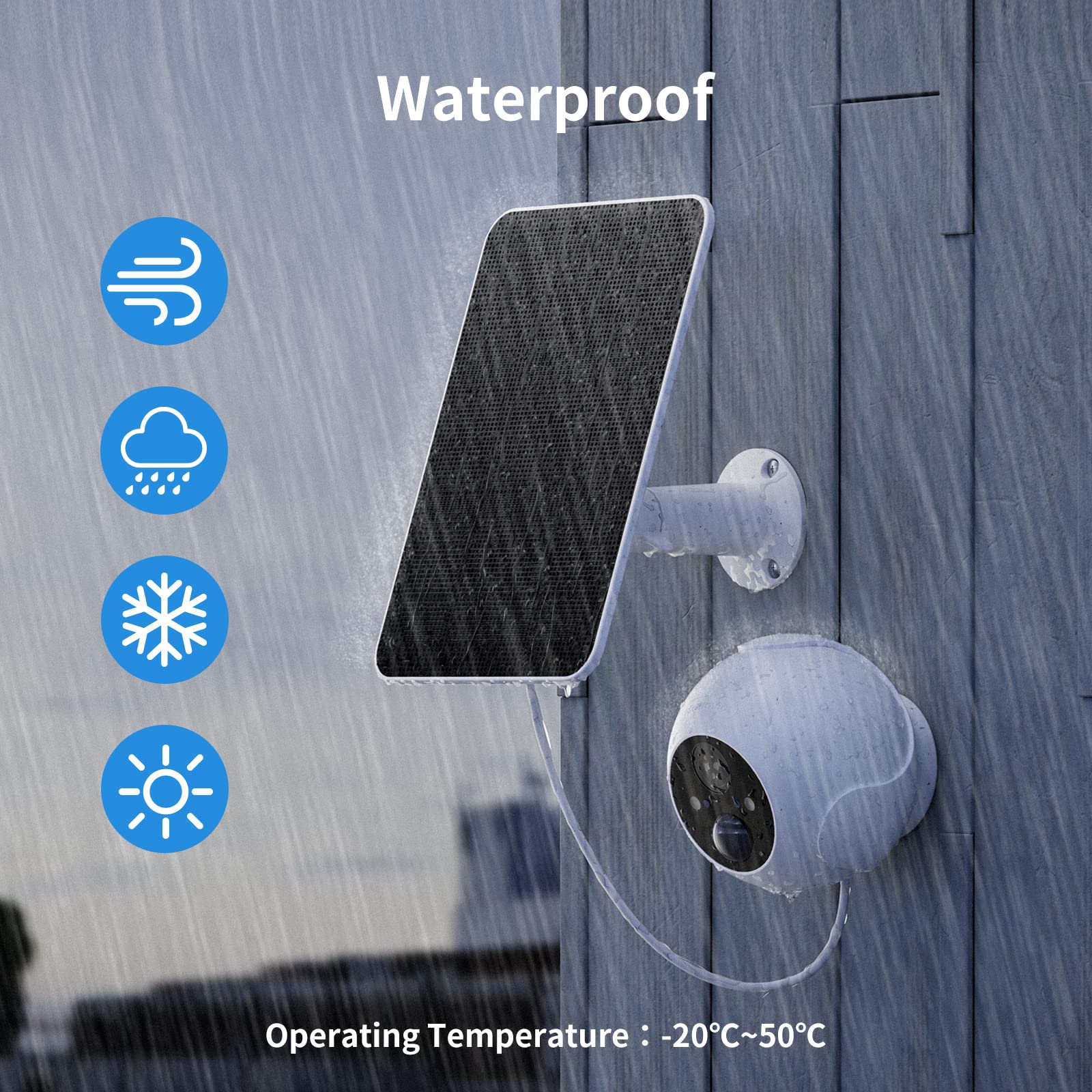 SwitchBot Solar Panel Only for Outdoor Spotlight Camera, 5W Solar Panel for Rechargeable Security Camera, Waterproof, 360° Adjustable, Continuous Power Supply