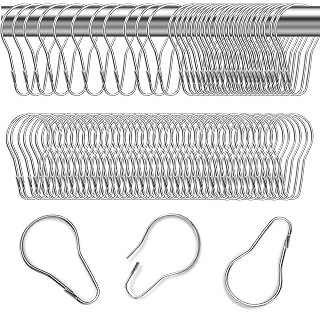 Metal Shower Curtain Rings Hooks Rust Proof Silver Stainless 200PCS - Amazon product rated Grade A