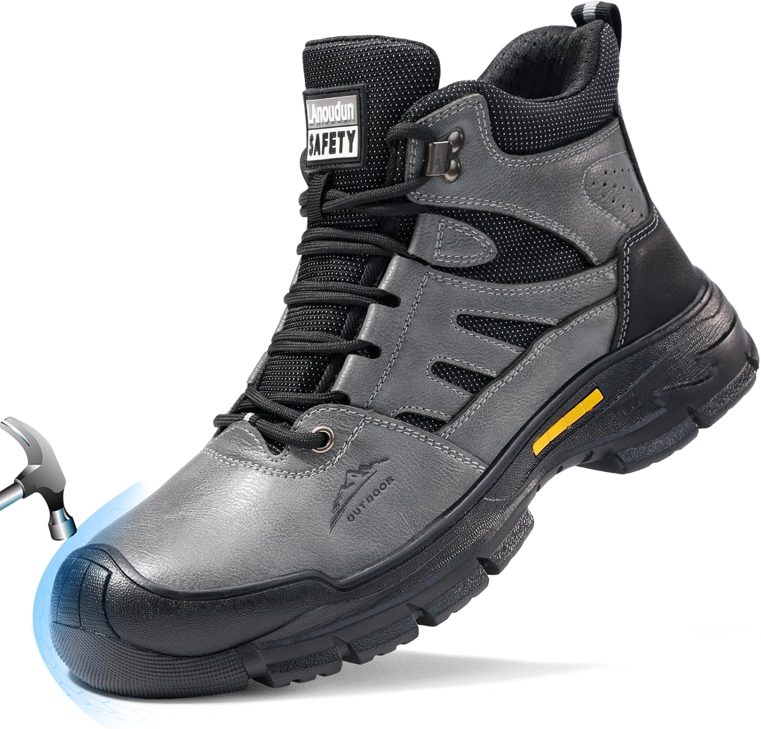Steel Toe Boots for Men Indestructible High Top Work Shoes for Men Comfortable Safety Shoes Puncture Proof Hiking Construction Shoes Botas de Trabajo para Hombre