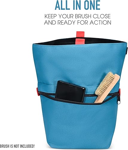 Miniatura 5 de Cubo de tiza Bolsa grande de tiza para escalada en roca, boulder, levantamiento de pesas con bolsillo de almacenamiento grande con cremallera y