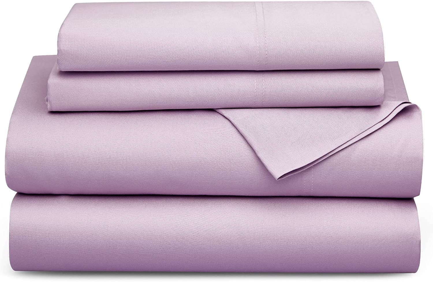 Pure Dreams Flat Sheet 100% Egyptian Cotton, 400 Thread Count, Premium Hotel Quality Ultra Soft Bedding | Luxury, Wrinkle Resistant Top Sheet-Lavender Solid, King Size