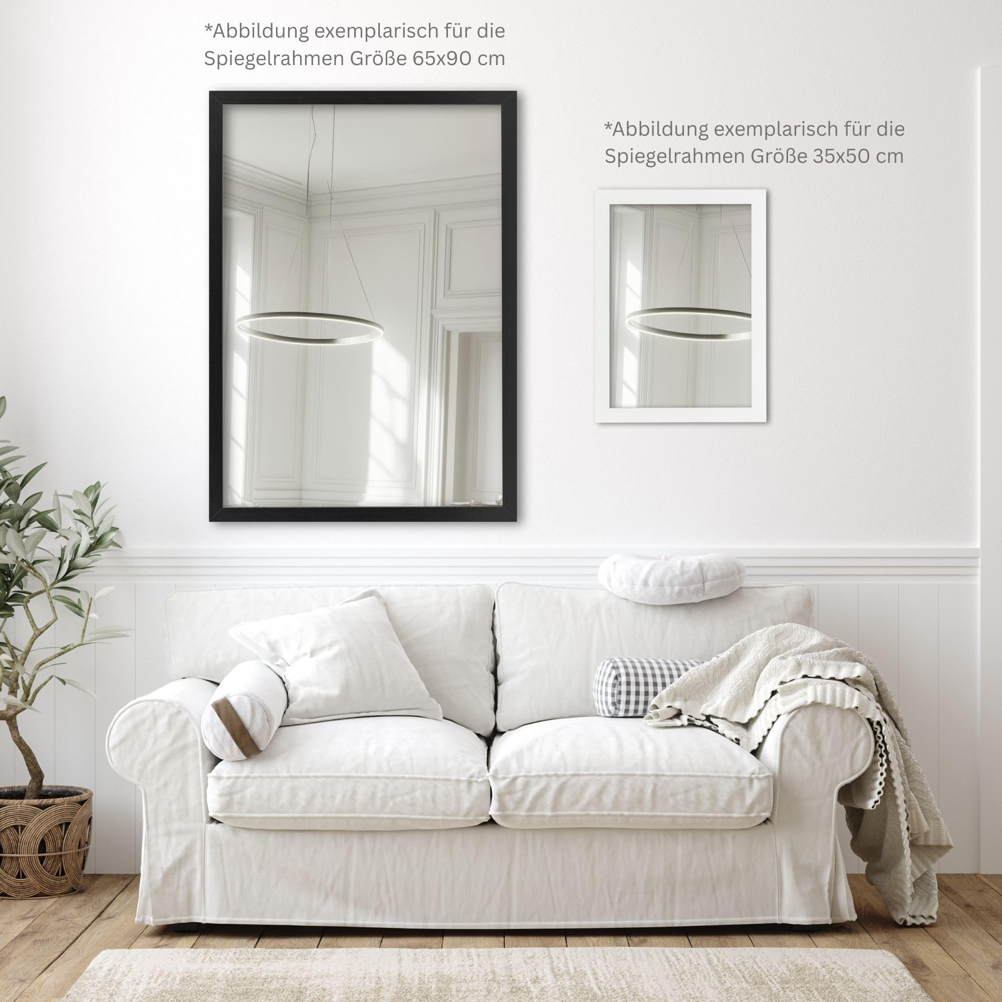 CLAMARO Specchio da parete "VISION" 75x140 cm, specchio a figura intera | Legno di quercia invecchiato | Specchio moderno angolare con cornice in MDF, incl. supporto in metallo e materiale di