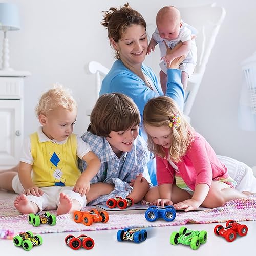 Miniatura 5 de Jerify Paquete de 12 camiones mini, vehículos de juguete para niños, camiones pequeños a granel para niños pequeños y niñas, fiesta de cumpleaños,