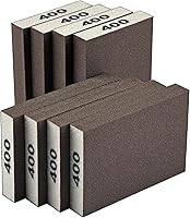 MOWPOG 8 Pack 400 Grit Sanding Sponges - Washable Reusable Extra Fine Sanding Blocks for Wood Furniture Drywall Metal Polishing